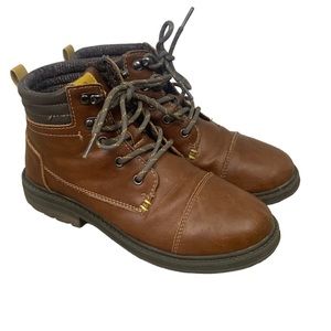 Crevo Kids Brown Boys Girls Ankle Camel Boots Size 4